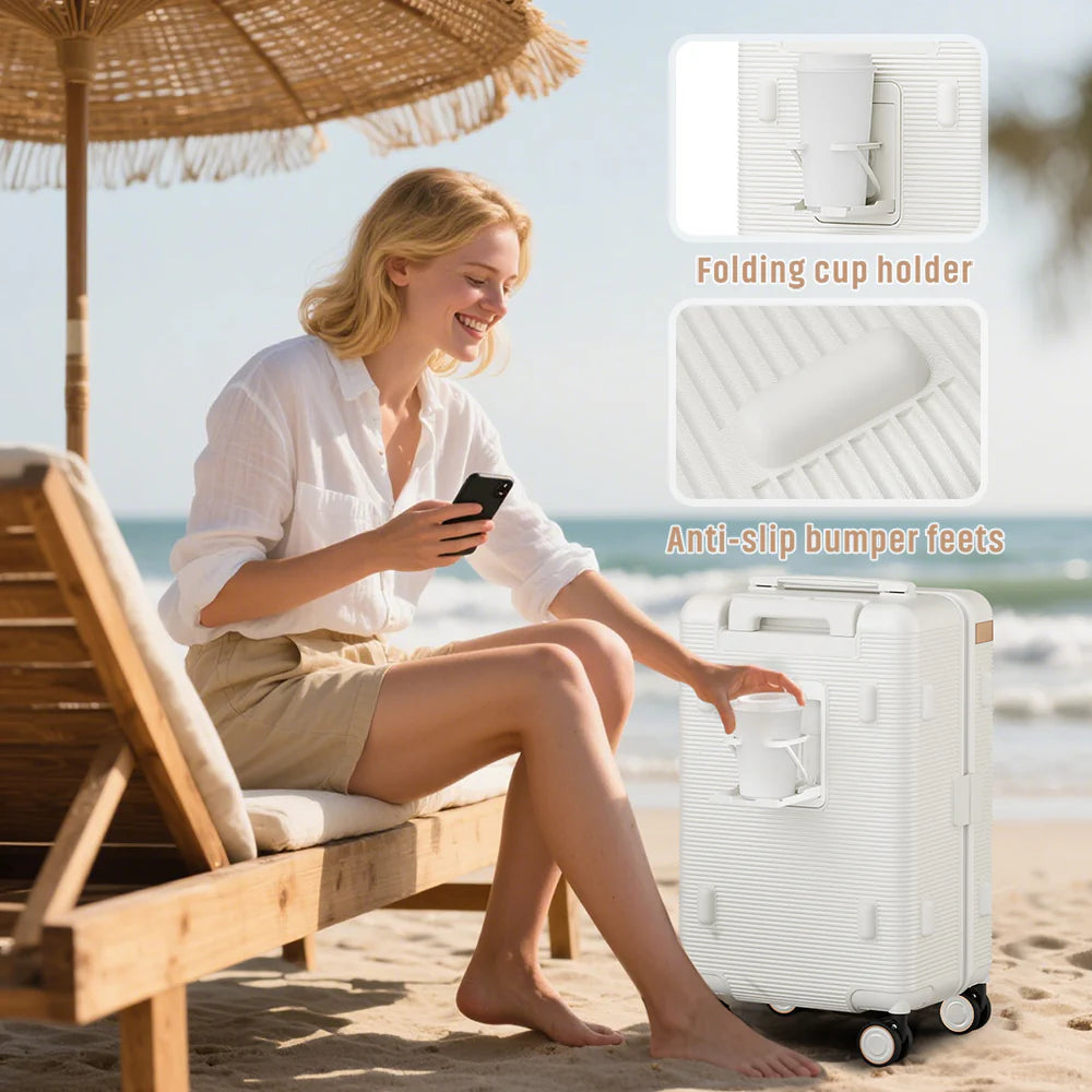Hand luggage 22/26 inch boarding case, hard shell with TSA lock, stylish, sturdy, anti drop and pressure resistant ABS+PC material TRPF002