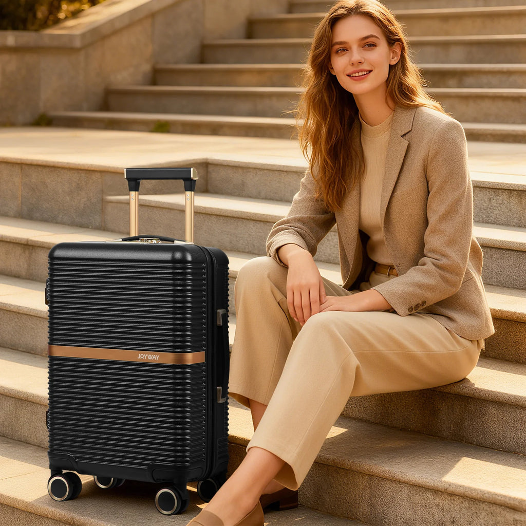 3 Piece Luggage Set (20/24/28 Inch) – Lightweight ABS Hardshell Suitcases, Spinner Wheels, TSA Lock, Durable Travel Luggage PF001