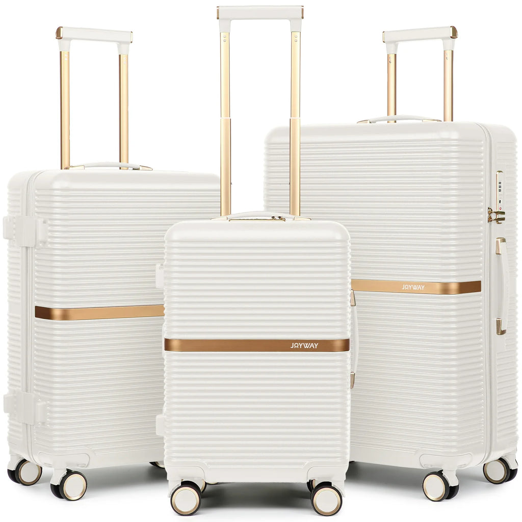 3 Piece Luggage Set (20/24/28 Inch) – Lightweight ABS Hardshell Suitcases, Spinner Wheels, TSA Lock, Durable Travel Luggage PF001