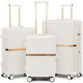 3 Piece Luggage Set (20/24/28 Inch) – Lightweight ABS Hardshell Suitcases, Spinner Wheels, TSA Lock, Durable Travel Luggage PF001