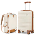 imiomo 3 Piece Luggage Sets,Suitcase with Spinner Wheels,Luggage Set Clearance for Women, Lightweight Rolling Hardside Travel Luggage with TSA Lock (Beige, 2 piece set (BP/20))