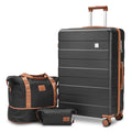 imiomo 28 IN Large Luggage, Suitcase with Spinner Wheels, Hardside 3PCS Set Lightweight Rolling Travel Luggage with TSA Lock(28"/Black)