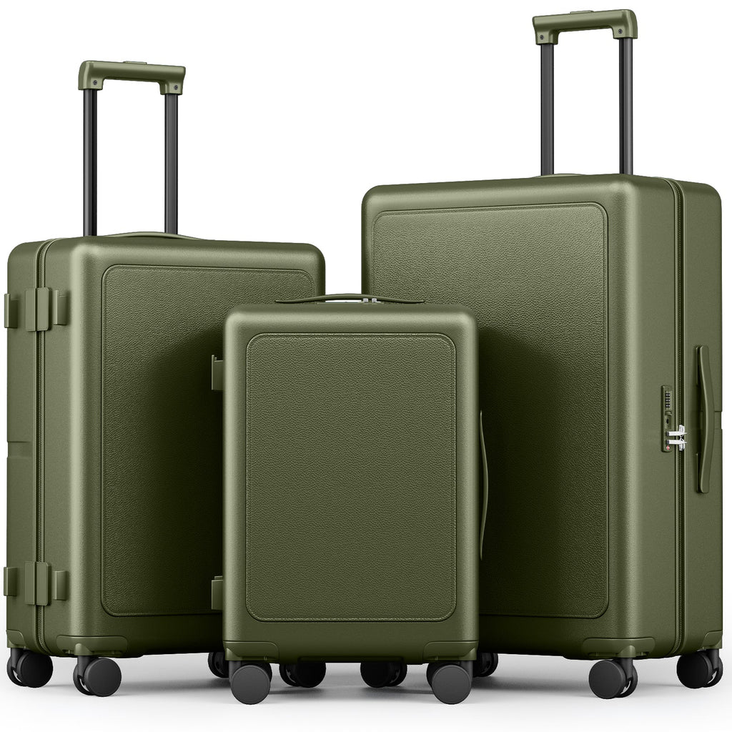 Luggage Sets 3 Piece with SpinnerWheels, Carry On Luggage 20In with PCHardshell, Lightweight Suitcase Set with TSALock and Pressure-resistant Frame, 20/24/28Inch PF003